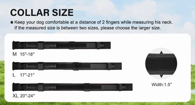 Tactical Dog Collar for Large Dogs — Traffic Control Handle — Adjustable Collar for Medium and Large Dogs