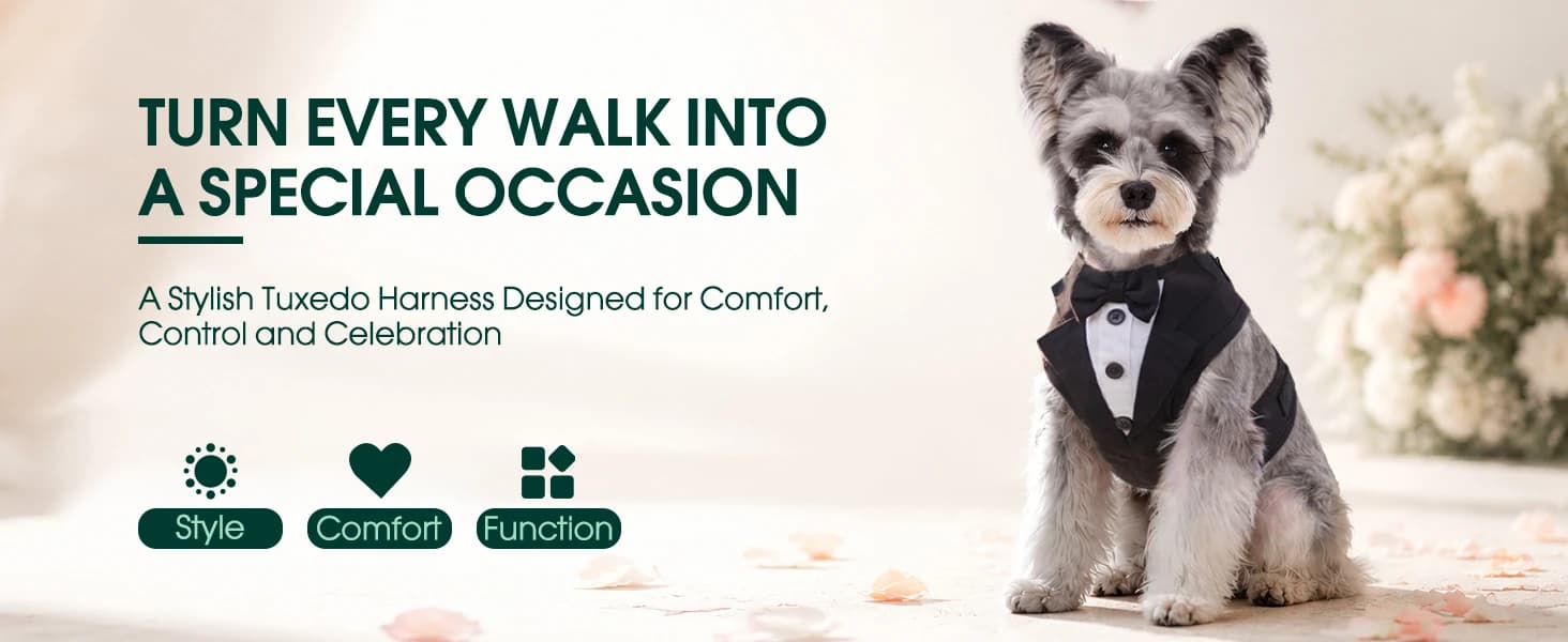 Dog Tuxedo Harness — Pet Harness No Pull for Small and Medium Dogs — Dog Tuxedo Harness - Make Every Special Moment Unforgettable