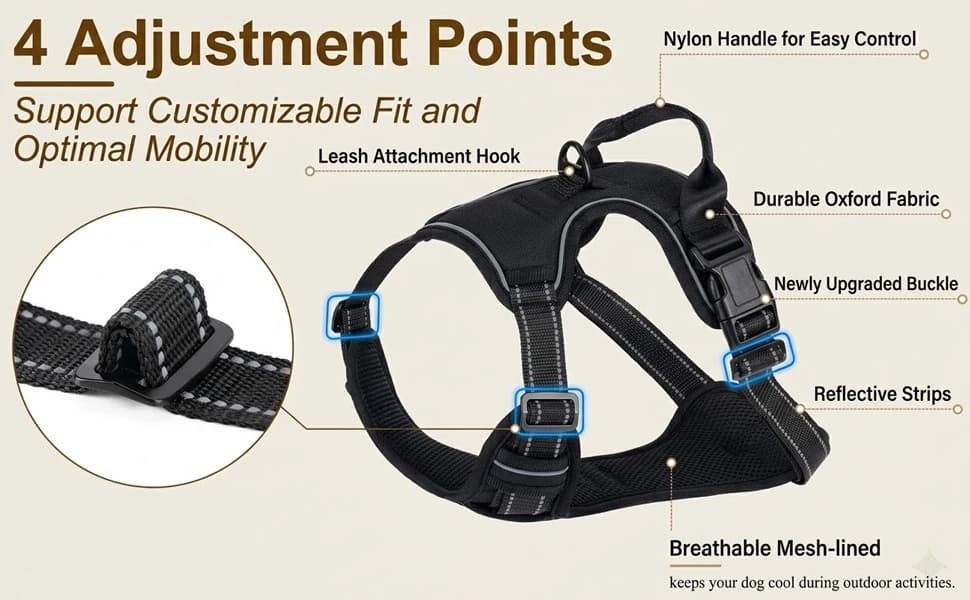 Dog Harness — No Pull Pet Vest for Large Dog — product details