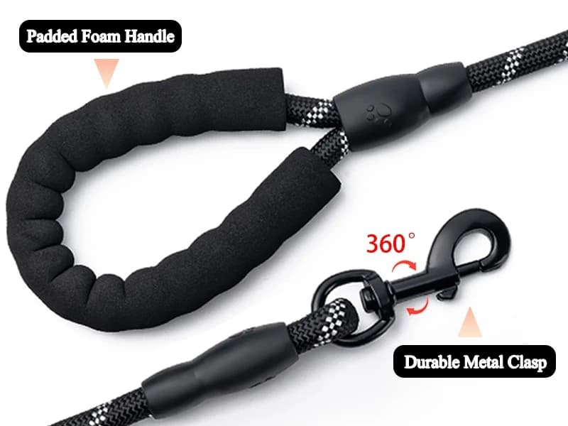 2 Pack Dog Leash — Heavy Duty Nylon Rope Pet Leashes — Heavy Duty-Comfortable Padded Handle-Reflective Dog Leash for Medium and Large Dogs