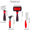 4 Pcs Dog Dematting Comb — Red and Black Classic Grooming Set