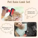 4 Pcs Dog Dematting Comb — Red and Black Classic Grooming Set