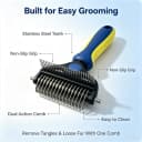2-in-1 Pet Grooming Comb — Undercoat Rake and Deshedding Brush for Dogs&Cats