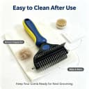 2-in-1 Pet Grooming Comb — Undercoat Rake and Deshedding Brush for Dogs&Cats