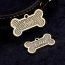 Personalized Brass Bone Shapes Dog Tag — Custom Engraved Pet Name ID Tag