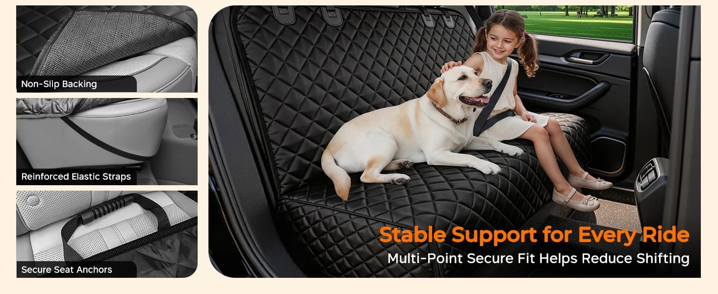 Dog Car Seat Cover for Back Seat — Waterproof Car Seat Protector — product details