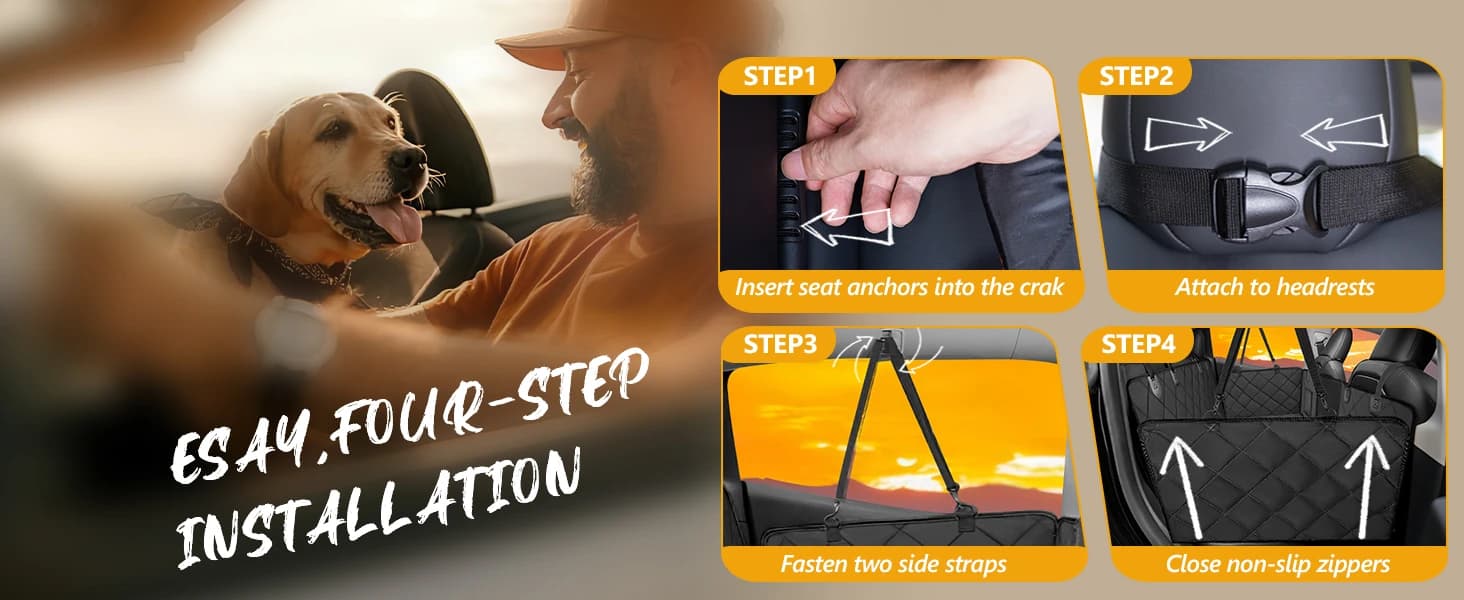 Hard Bottom Dog Car Seat Cover for Back Seat — Back Seat Extender — product details