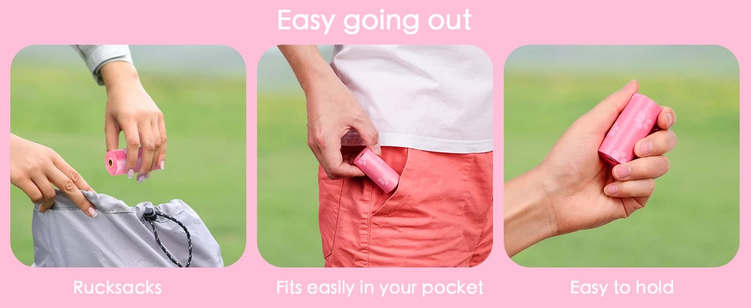 Poop Bags Rolls 256 Count - 9x13 Inches Pink Thickened Leakproof Lavender scent Poo Bags for Dogs — Pet Waste — product details