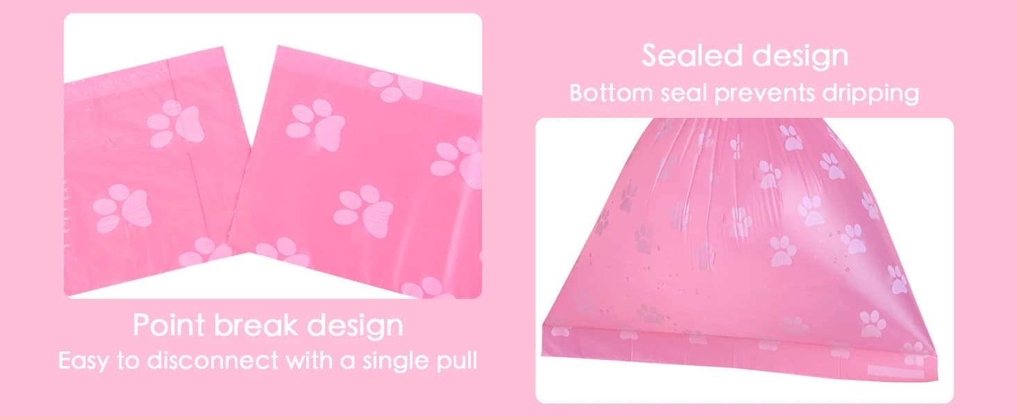 Poop Bags Rolls 256 Count - 9x13 Inches Pink Thickened Leakproof Lavender scent Poo Bags for Dogs — Pet Waste — product details