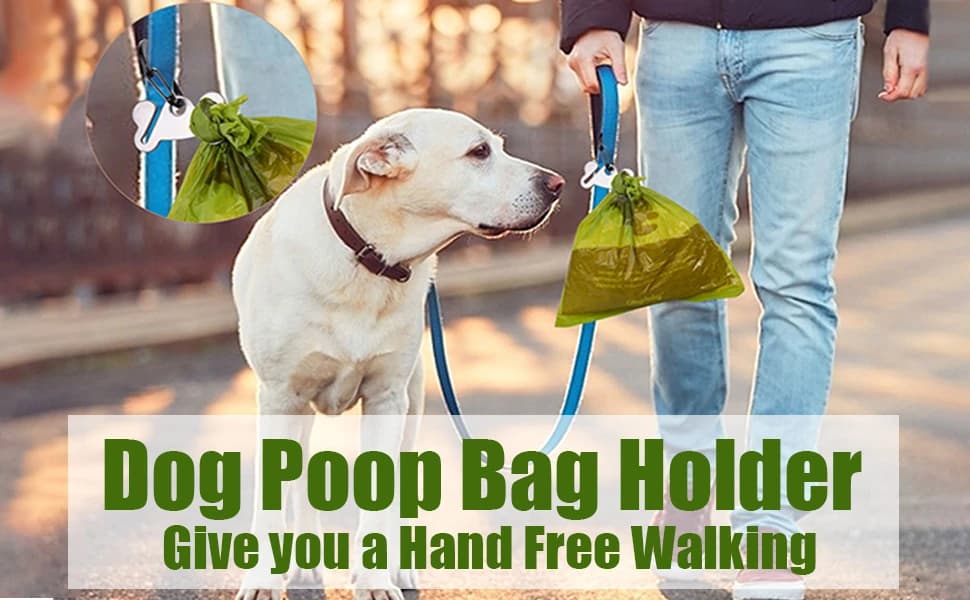 Dog Poop Bag Dispenser Holder — Soft Waste Bags Roll Holders Leash Clip Black — product details