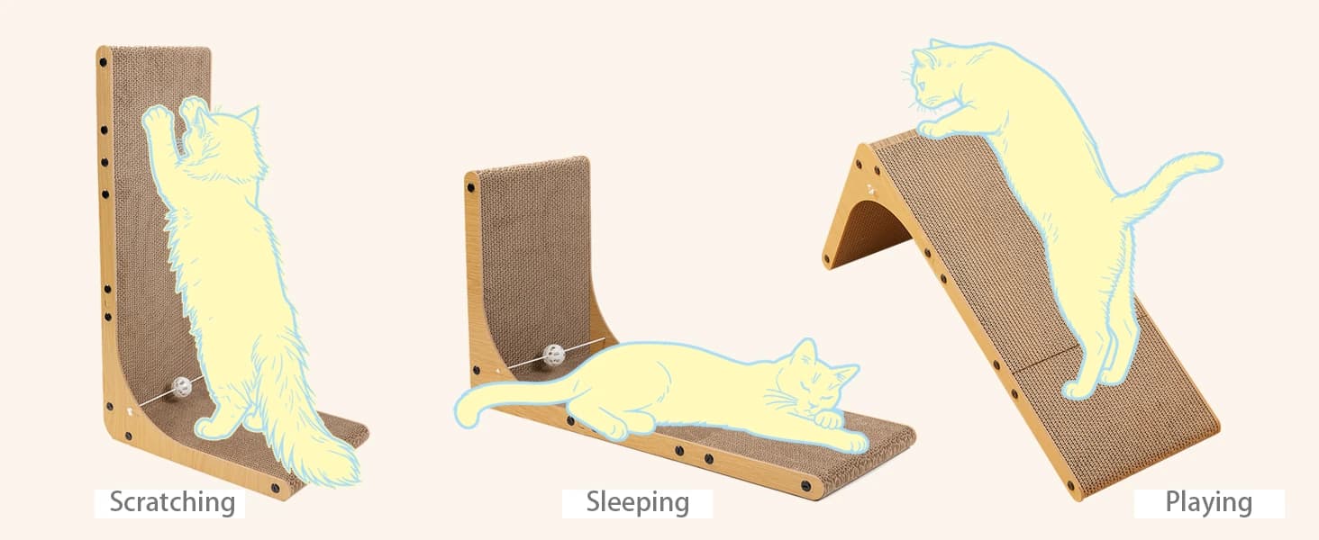 23.6 in L-Shaped Cardboard Cat Scratcher — 2-Pack for Indoor Cat — product details