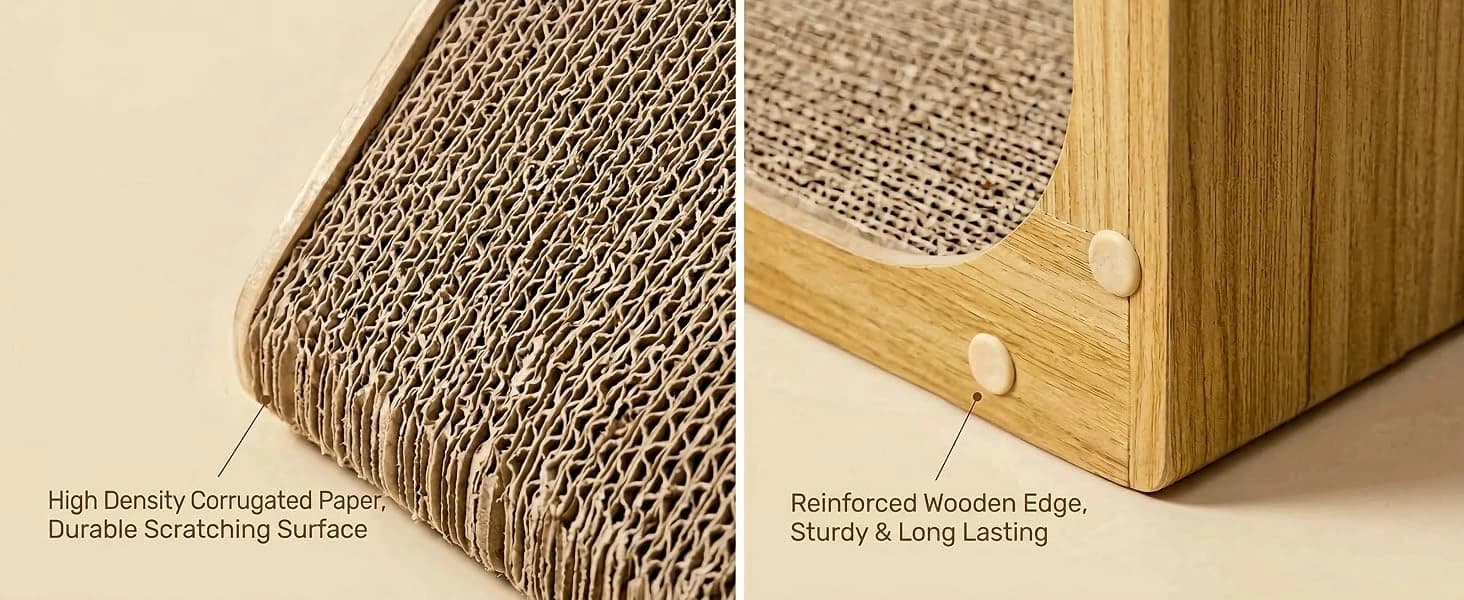 3-Pack Cardboard Cat Scratcher for Indoor Cats — 23 Inch L Shaped Vertical Cat Scratching Post — product details