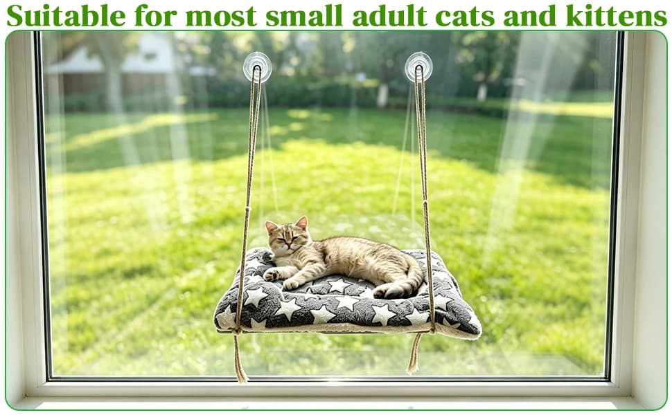 Cat Window Perch — Foldable Cat Hammock with Suction Cups — product details