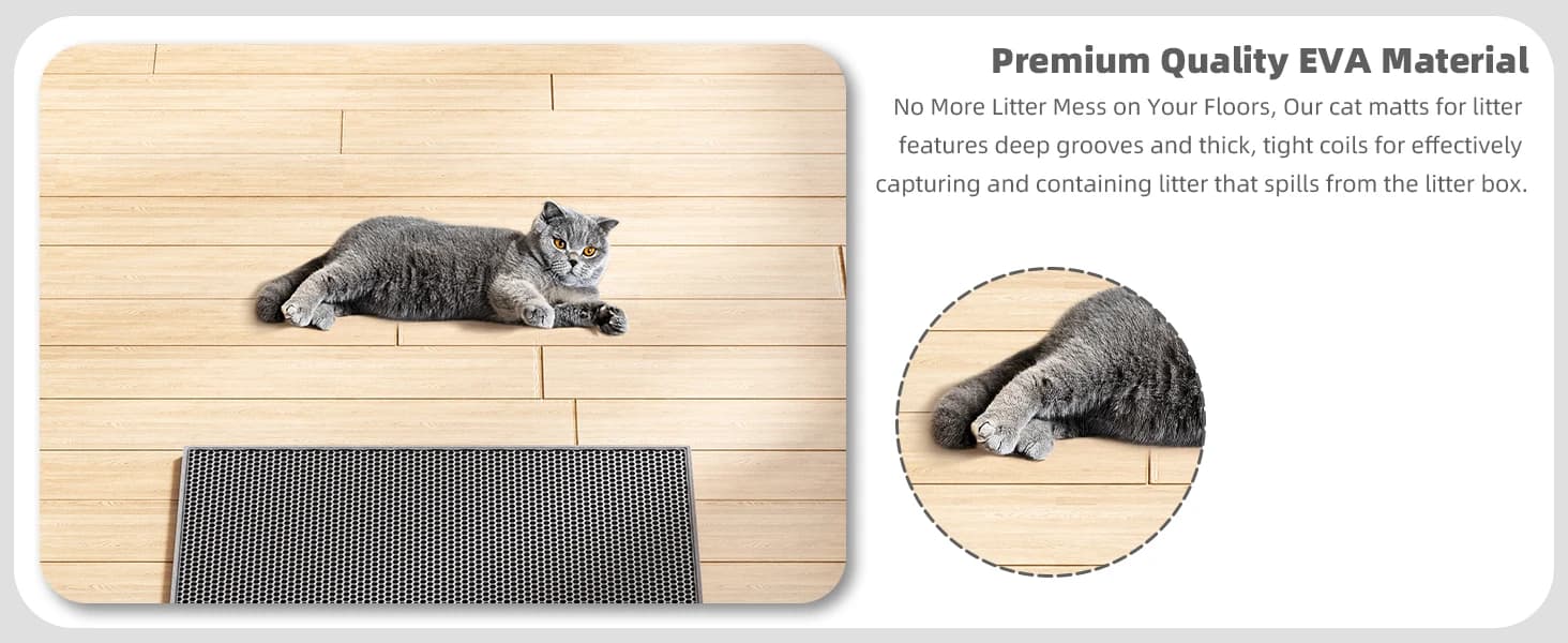 Cat Litter Mat Honeycomb Double Layer Design — 24’’ x 15’’ — product details