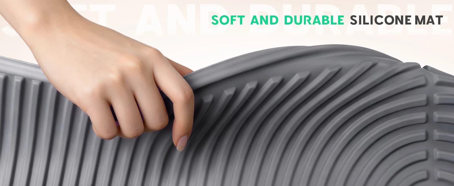 Cat Litter Mat — 40" x 28" Extra Large Silicone Waterproof Litter Trapping Mat for Scatter Control Soft on — product details