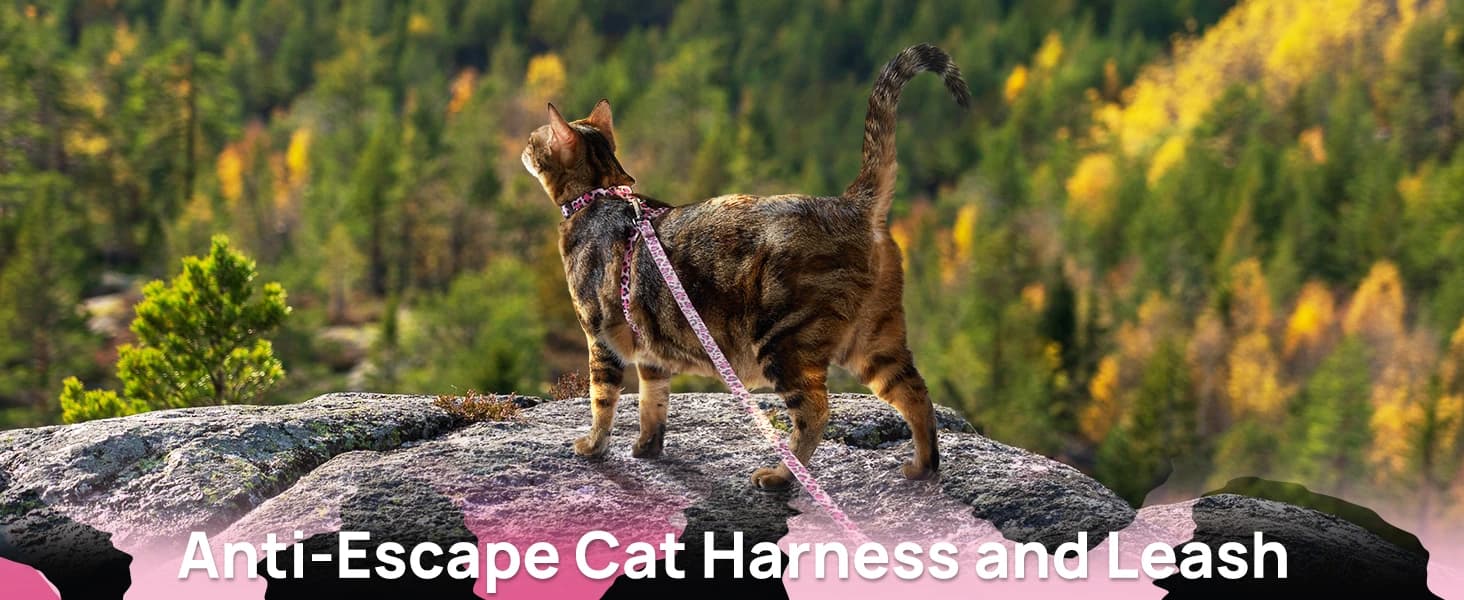 Adjustable Cat Harness and Leash Set — Escape Proof — product details