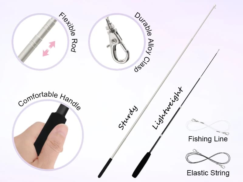 Interactive Cat Toys for Indoor Cats Chase and Exercise — 2PCS Retractable Cat Wand Toy — product details