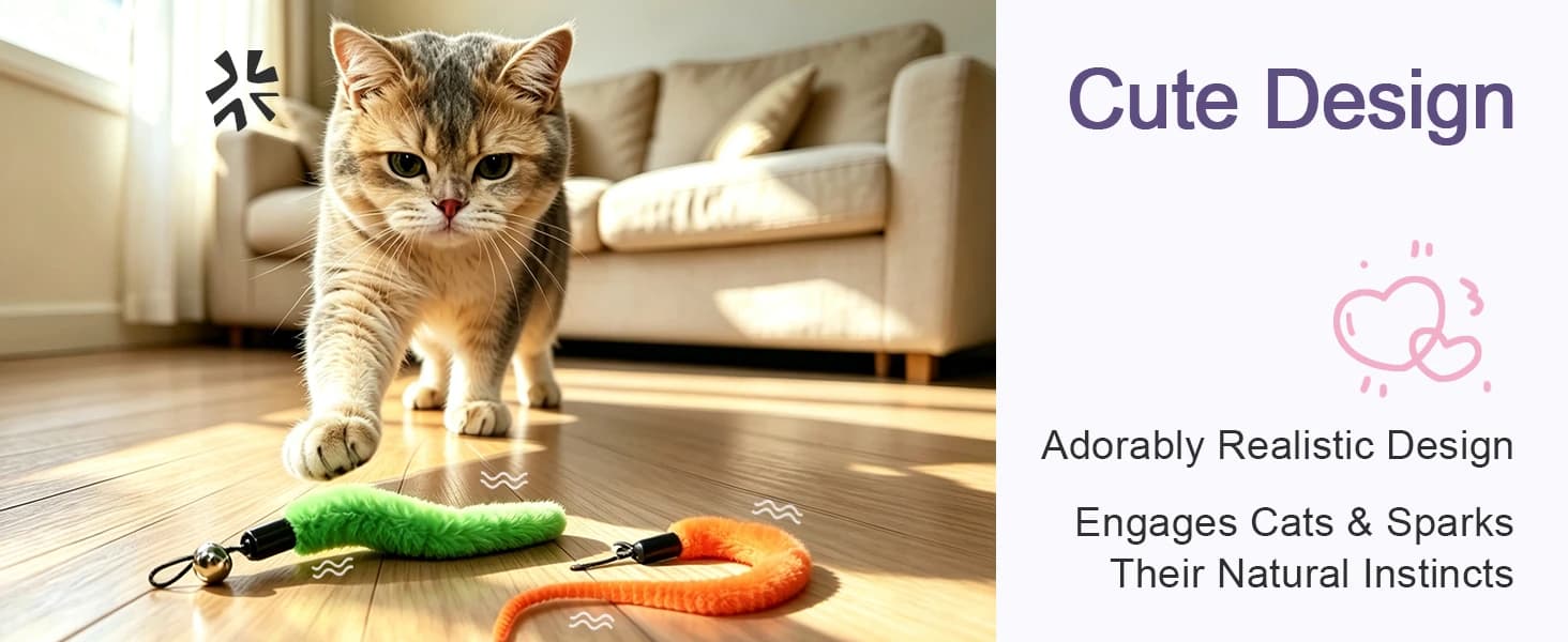 Interactive Cat Toys for Indoor Cats Chase and Exercise — 2PCS Retractable Cat Wand Toy — product details