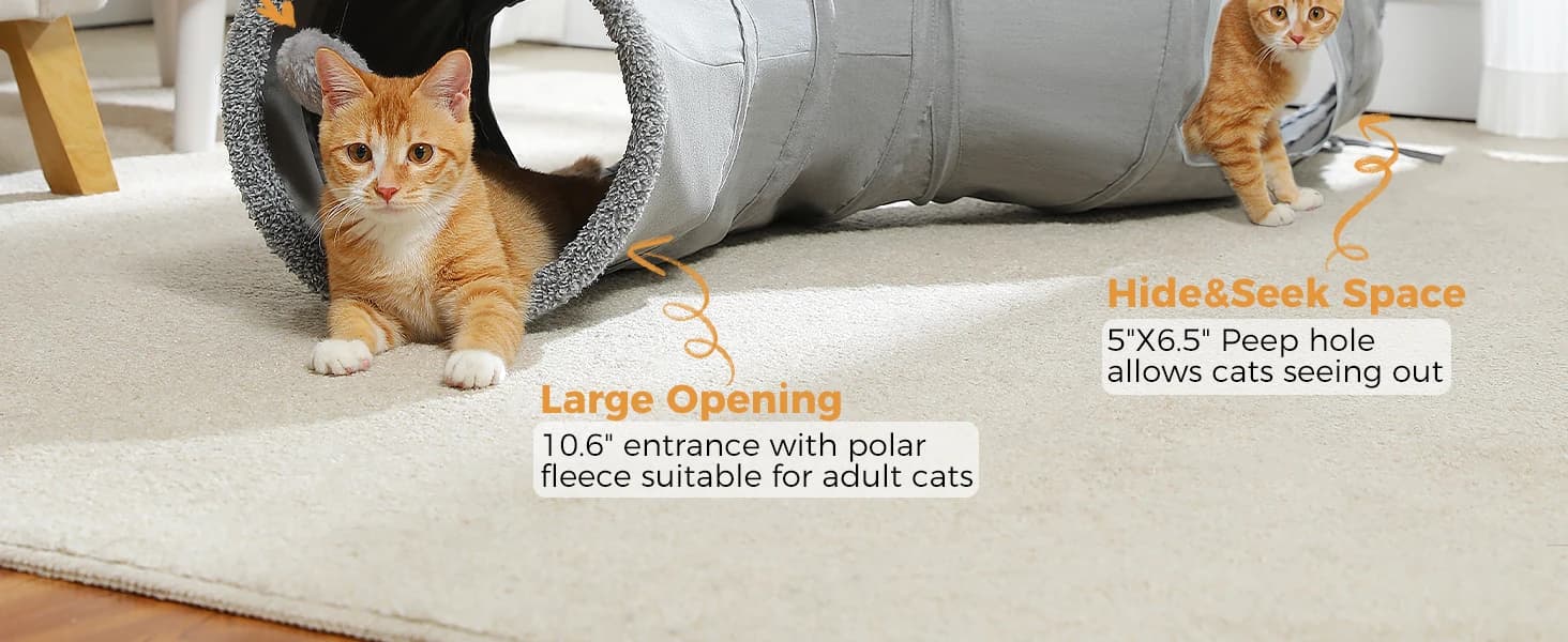 Cat Tunnel S Shape Cat Tunnels for Large and Indoor Cats 51”Long — product details