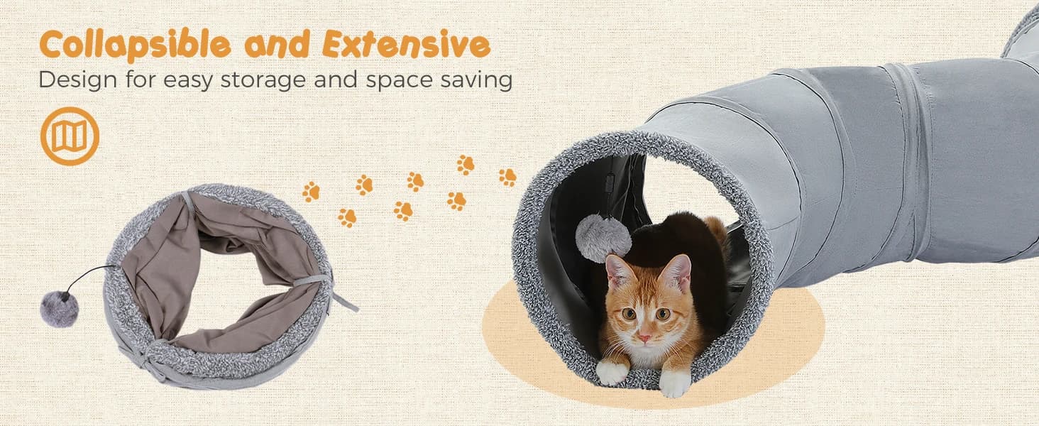 Cat Tunnel S Shape Cat Tunnels for Large and Indoor Cats 51”Long — product details