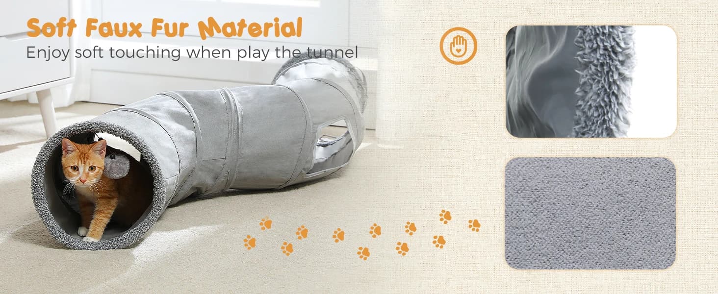 Cat Tunnel S Shape Cat Tunnels for Large and Indoor Cats 51”Long — product details