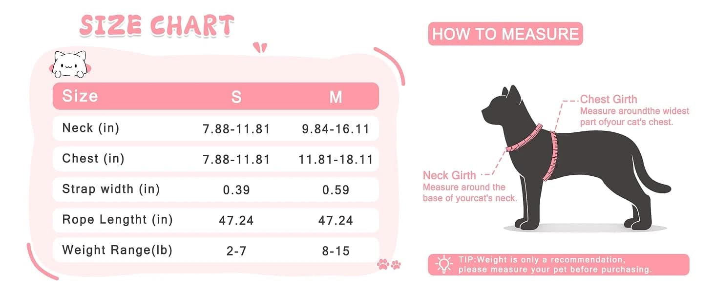 Pink Bow Cat Harness and Leash Set — Escape Proof — product details