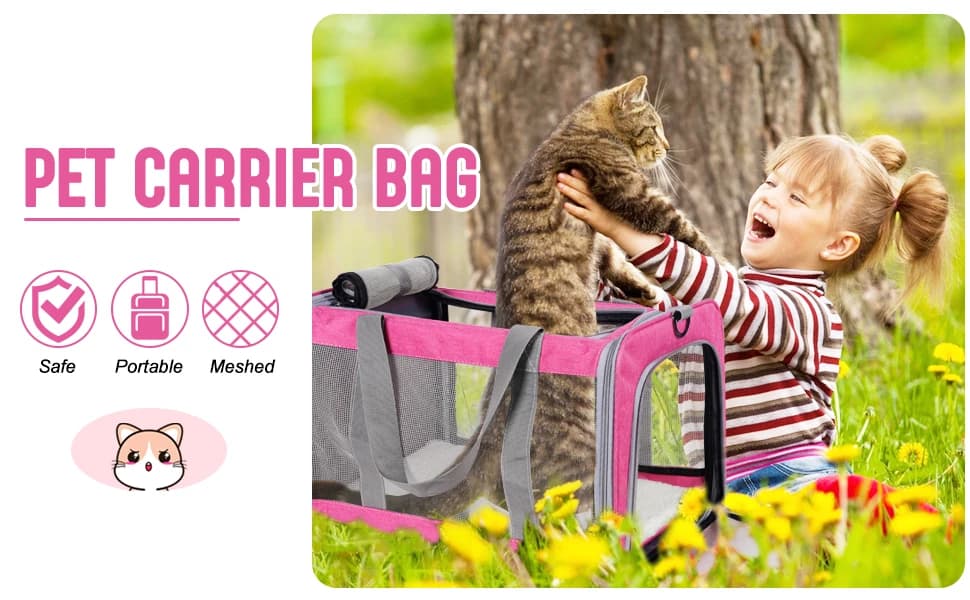 Pet Carrier for Large Cats of 20 Lbs — Soft Sided Pet Carrier for Cats and Small Puppies