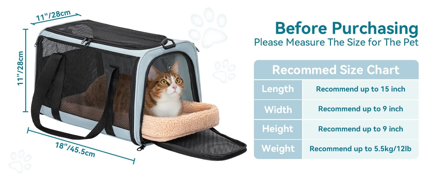 Cat Carrier Soft with Safety Buckles — product details