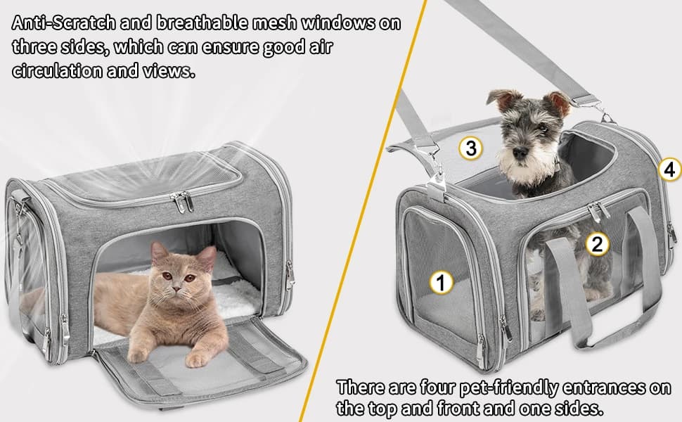 Soft-Sided Cat/Dog/Pet Carrier — Collapsible Pets Travel Carriers — product details