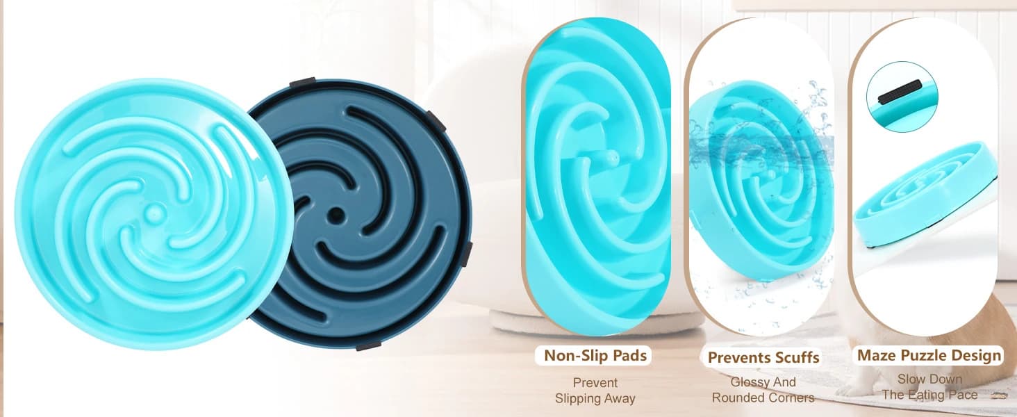 Slow Feeder Dog Bowls for Large Medium Dog Non Slip Maze Puzzle Bowl Pet Slower Food Feeding Dishes Interactive — product details