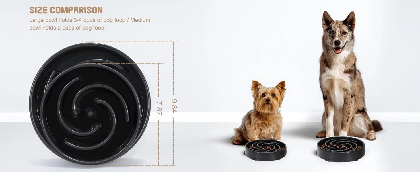 Slow Feeder Dog Bowls for Large Medium Dog Non Slip Maze Puzzle Bowl Pet Slower Food Feeding Dishes Interactive — product details