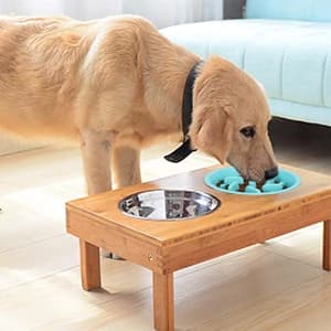 Dog Slow Feeder - Reduce Slip Puzzle Bowl for Raised Pet Feeders - Interactive Bloat Stop Elevated Diners — Only Suits for Opening — 7.5’’-8’’ Raised Feeder