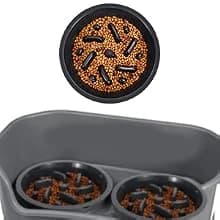 Dog Slow Feeder - Reduce Slip Puzzle Bowl for Raised Pet Feeders - Interactive Bloat Stop Elevated Diners — SLOW EATING BOWLS COMPATIBLE WITH