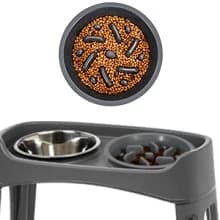 Dog Slow Feeder - Reduce Slip Puzzle Bowl for Raised Pet Feeders - Interactive Bloat Stop Elevated Diners — SLOW EATING BOWLS COMPATIBLE WITH