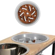Dog Slow Feeder - Reduce Slip Puzzle Bowl for Raised Pet Feeders - Interactive Bloat Stop Elevated Diners — SLOW EATING BOWLS COMPATIBLE WITH