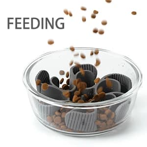 Dog Slow Feeder Bowls — Silicone Spiral Pet Food Feeder Insert to Slow Eating — Easy to Use and Clean