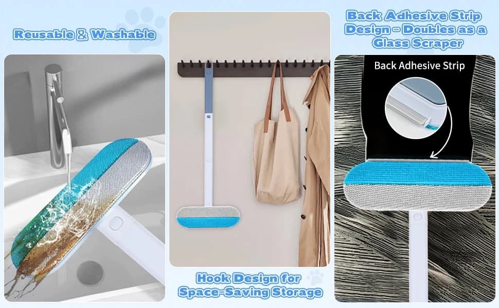 Pet Hair Remover for Furniture – 23.2Inch Reusable Dog and Cat Hair Removal Brush — product details