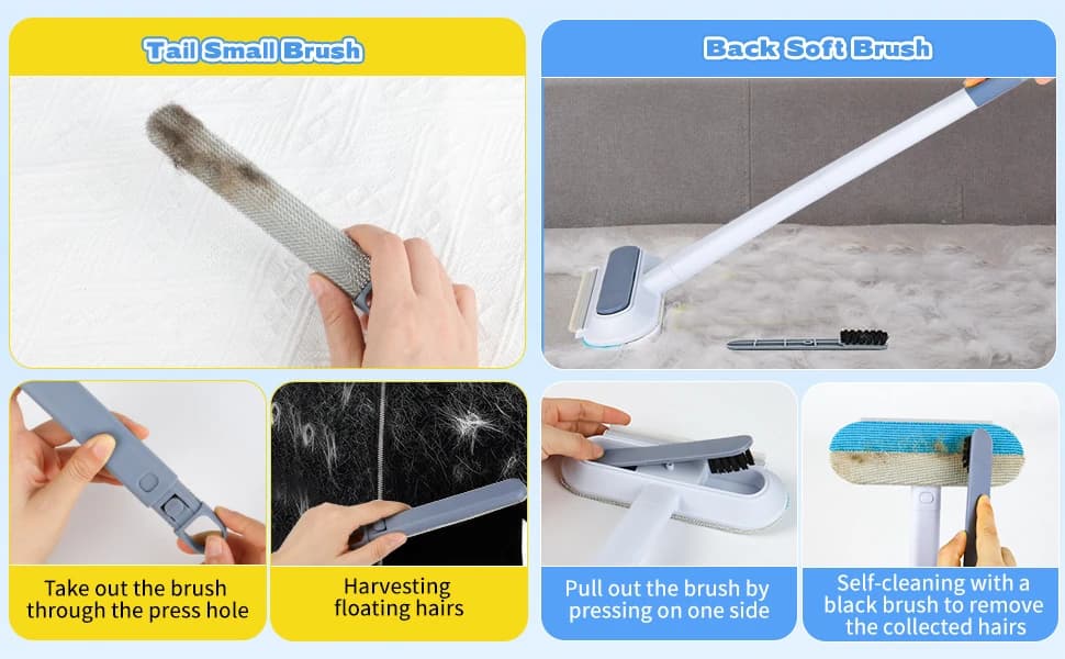Pet Hair Remover for Furniture – 23.2Inch Reusable Dog and Cat Hair Removal Brush — product details