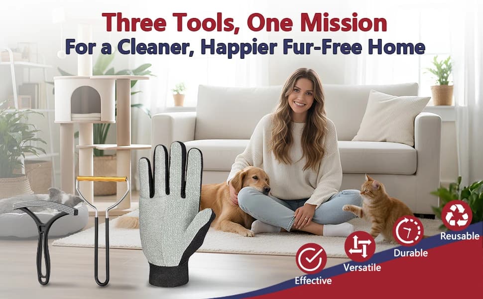 3PCS Lint Brush and Carpet Scraper & Pet Hair Remover for Furniture — product details