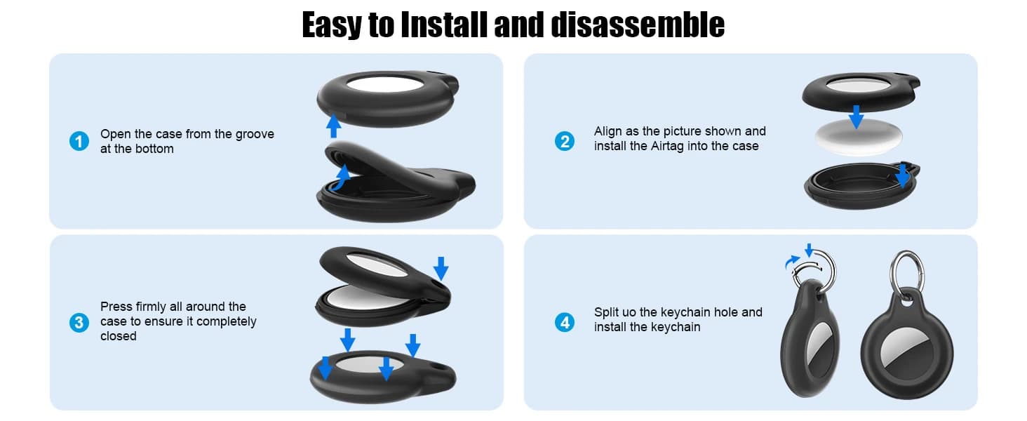 Waterproof Airtag Holder,2 Pack Air tag Keychain — product details