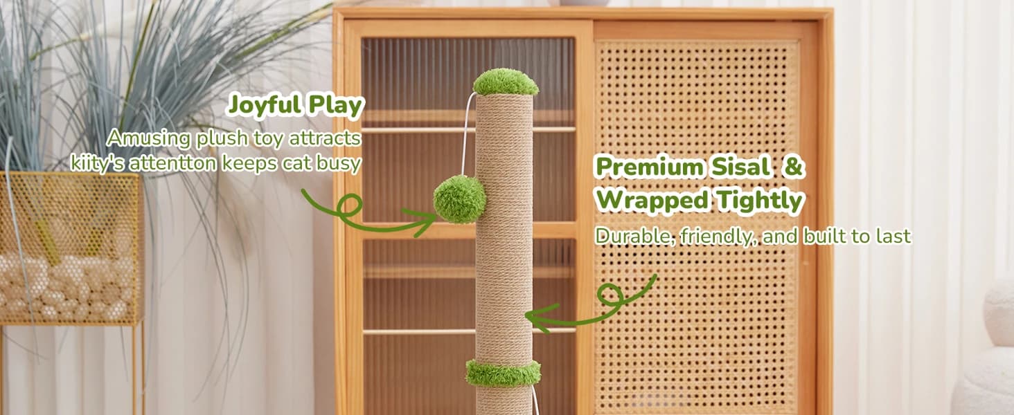 Funny Cat Scratching Posts Sturdy Scratcher Posts — 33'' — product details