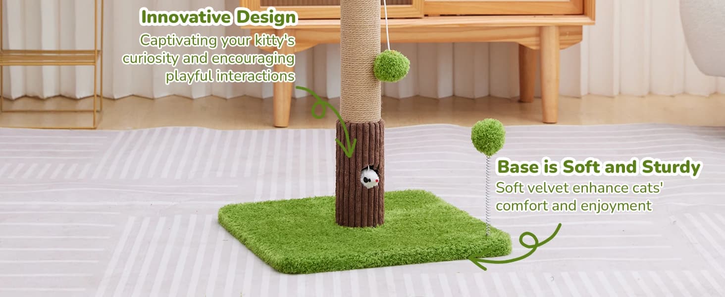 Funny Cat Scratching Posts Sturdy Scratcher Posts — 33'' — product details