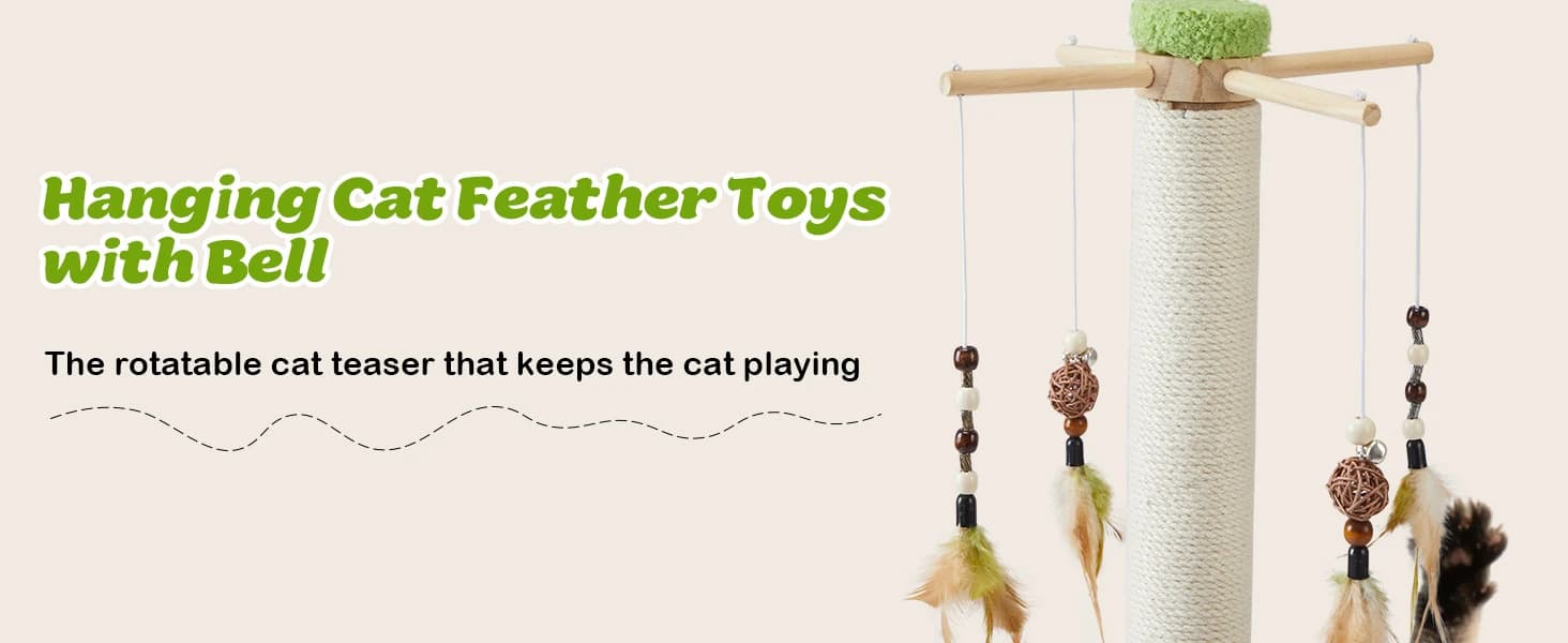 38" Tall Sisal Cat Scratching Post with Stable Base for Indoor Adult Cats — product details