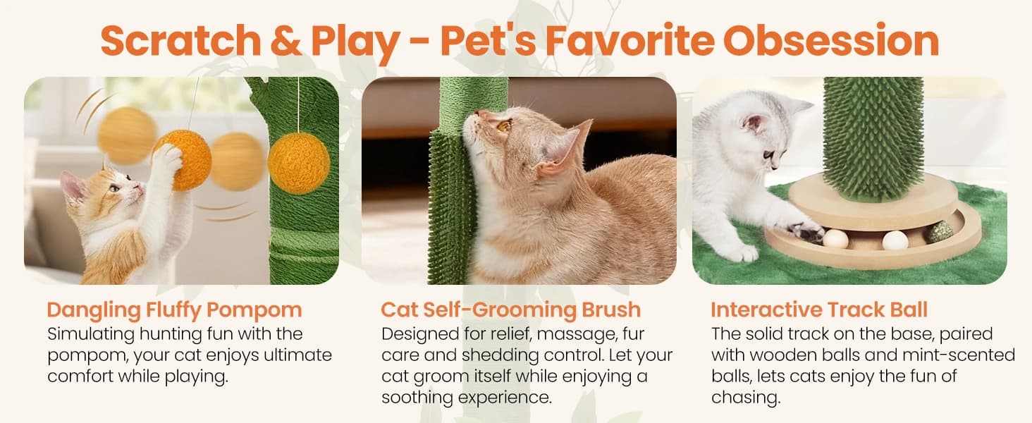 46" Extra Tall Cat Scratching Post for Large Cats — Sisal Rope — product details