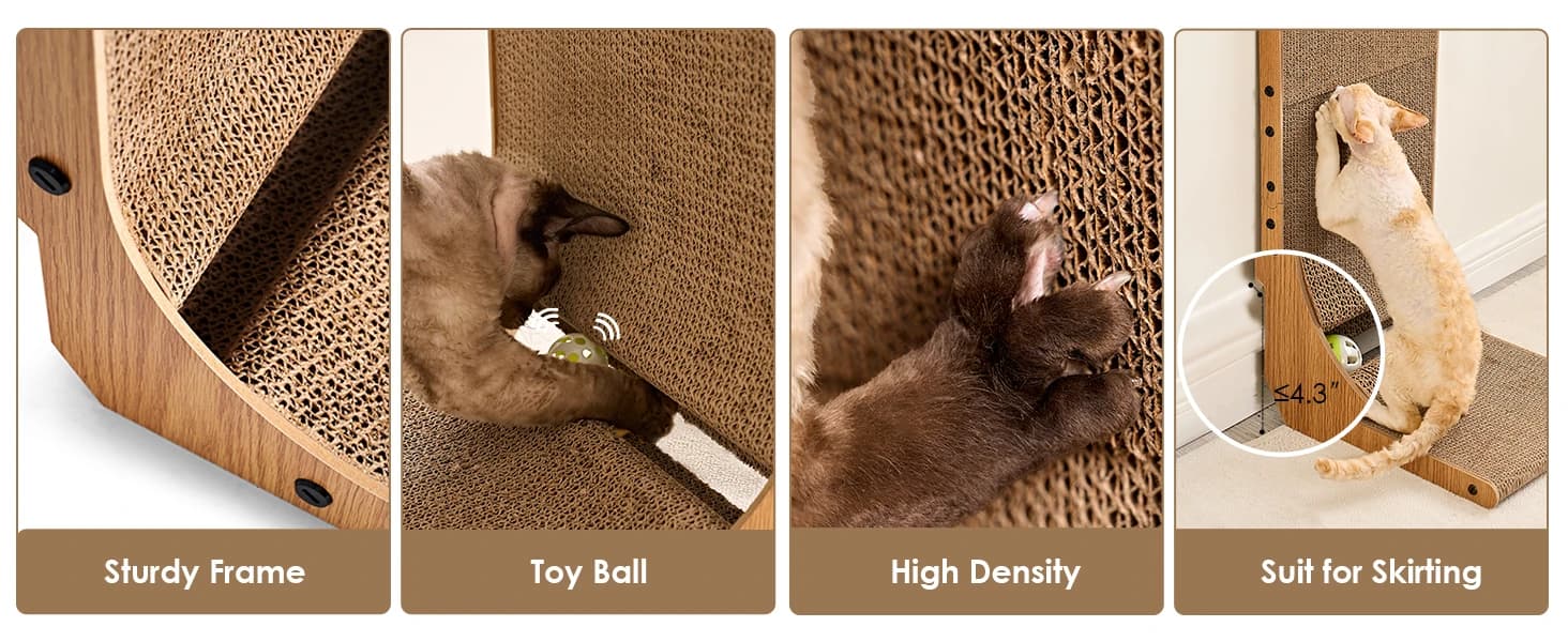 Cardboard Cat Scratcher for Indoor Cats — 26.8 Inch — product details