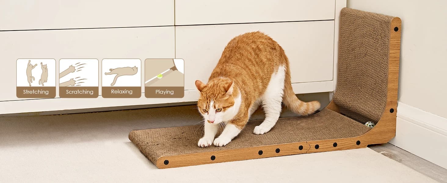Cardboard Cat Scratcher for Indoor Cats — 26.8 Inch — product details