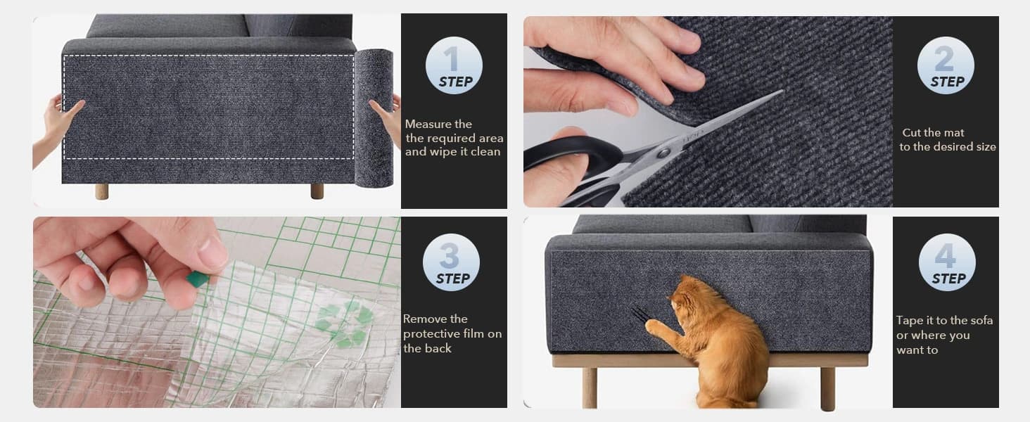 78.7"x15.8" Self-Adhesive Cat Scratch Mat — Cat Scratch Furniture Protector — product details