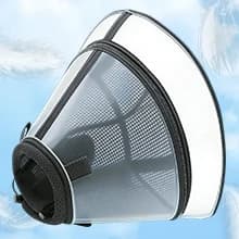 Soft Transparent Dog Cone Collar — Depth Adjustable Recovery Cone — Reflective Strip