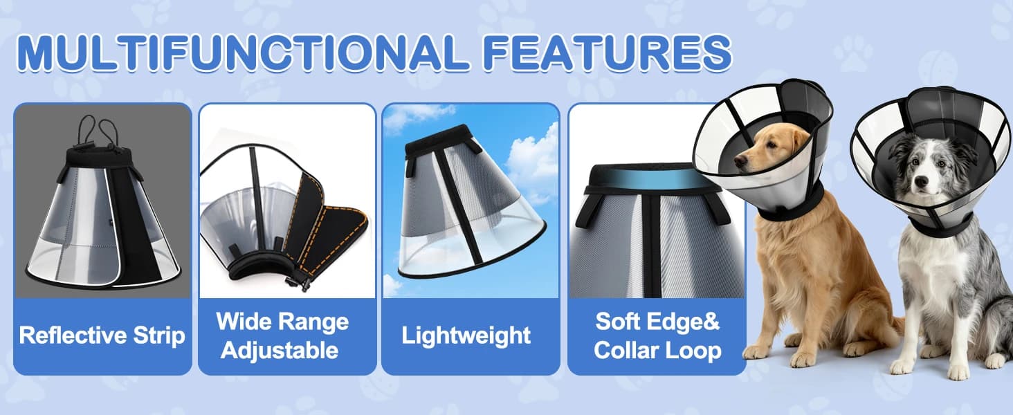 Dog Cone to Stop Licking — Soft Dog Cone Collar Alternative After Surgery — product details