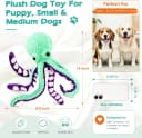 Plush Octopus Dog Toy with Squeaker and Crinkle Paper